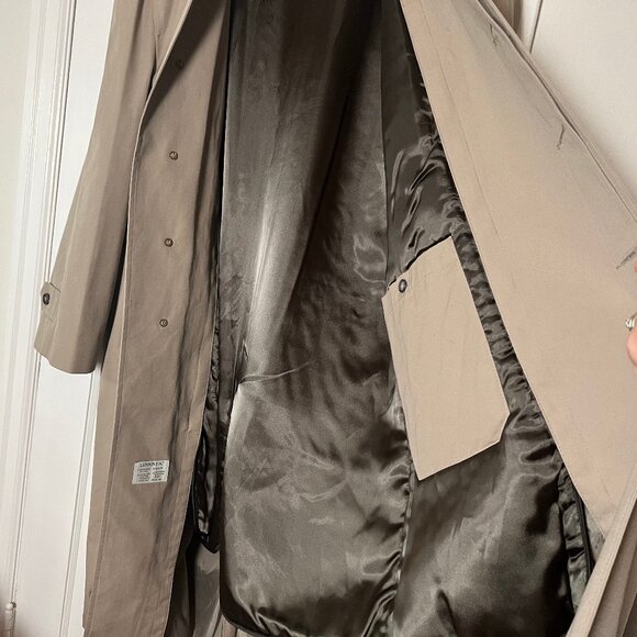 London Fog Raincoat Trench with removable liner 44L 80's Wamsutta - Picture 9 of 12